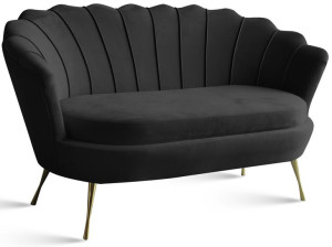 Sofa Kanapa Muszelka Venasi 160 cm  Glamour Złote nogi metalowe