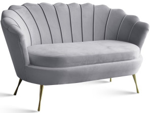 Sofa Kanapa Muszelka Venasi 160 cm  Glamour Złote nogi metalowe