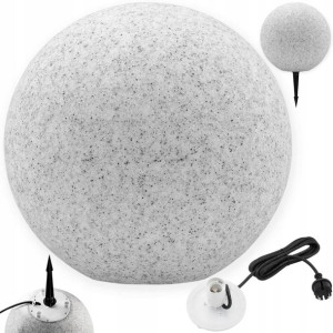 Lampa KULA Ogrodowa 30CM KAMIENNA NAZIEMNA LED E27