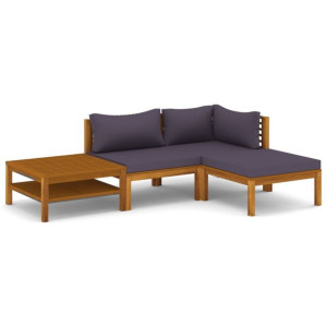 4-cz. zestaw wypoczynkowy do ogrodu, z poduszkami, akacjowy
