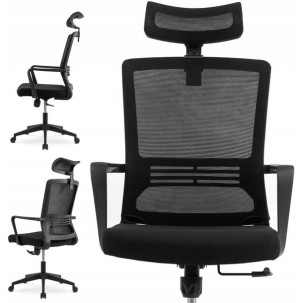 Fotel ASTI Czarny Obrotowy Biurowy Ergonomiczny