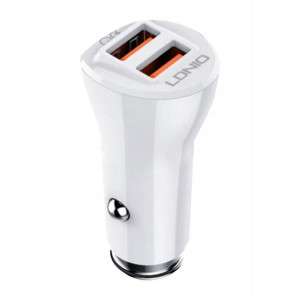 Ładowarka samochodowa LDNIO 2USB + kabel USB-C