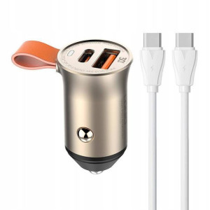 LDNIO Ładowarka Samochodowa + Kabel USB-C - USB-C