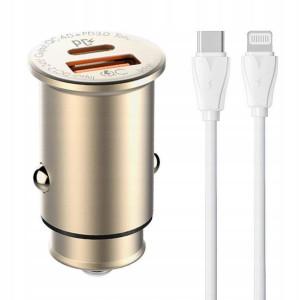 Ładowarka samochodowa LDNIO USB-C + Kabel
