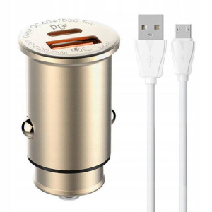 LDNIO Ładowarka Samochodowa + Kabel MicroUSB 30W
