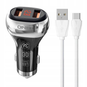 LDNIO Ładowarka Samochodowa C2 2USB Kabel USB-C