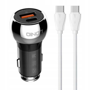 LDNIO Ładowarka Samochodowa Kabel USB-C - USB-C