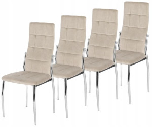 Zestaw 4x Krzesło MOLLY Beżowe Salonu Jadalni Loft