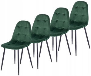 4x Krzesło ARIS Zielone Welur Salonu Jadalni Loft