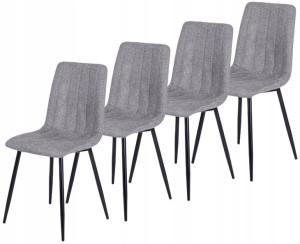 Zestaw 4x Krzesło LARA Szare Salonu Jadalni Loft