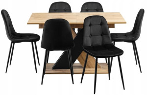 Zestaw Salonu Loft Stół XARELTO + 6x Krzesło ARIS