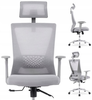 Fotel EGER Szary Obrotowy do Biura Ergonomiczny