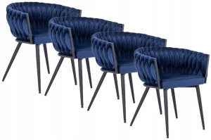 Zestaw 4x Krzesło EMPOLI Granat Velvet do Salonu