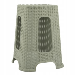 Taboret prost.plast.46cm Rattan szary
