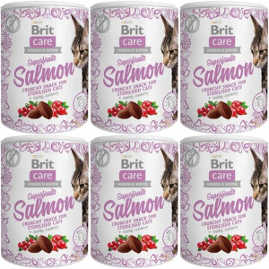 Brit Care Cat Snack Superfruits Salmon 6x100g