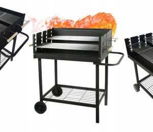 Grill Ogrodowy Węglowy Duży Z Półką Profesjonalny