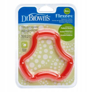 Gryzak Dr Brown's Silikonowy Różowy 3m+ Elastyczny