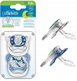 Dr Brown SMOCZKI PREVENT 0-6m ŚWIECĄCY W NOCY 2szt
