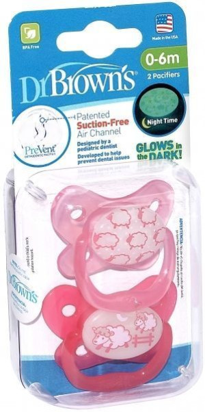 Dr. Brown's Smoczek ŚWIECĄCY 0-6 msc PREVENT GIRL