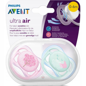 Smoczek Uspokajający AVENT Ultra Air 0-6m GIRL