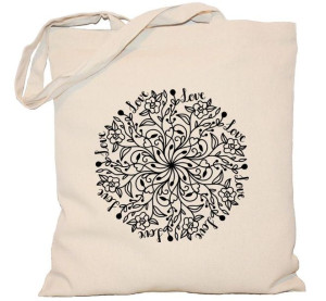 Torba płócienna 240g MANDALA roślinna mandala