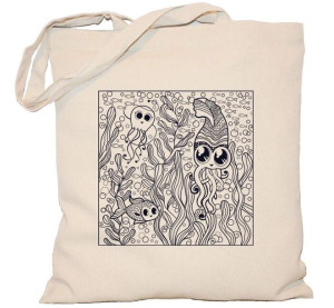 Torba płócienna 240g MANDALA doodle morze do kolorowania
