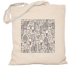 Torba płócienna 240g MANDALA doodle mandala lody do pokolorowania