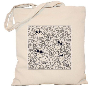 Torba płócienna 240g MANDALA doodle mandala syrenki do pokolorowania