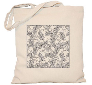 Torba płócienna 240g MANDALA doodle mandala liście do pokolorowania