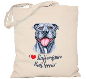 Torba PŁÓCIENNA 240G z psem Staffordshire Bull Terrier