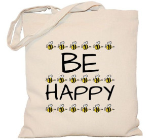 Torba PŁÓCIENNA 240G Be Happy z pszczółkami