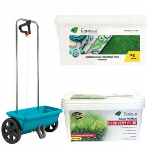 Zestaw siewnik Gardena+trawa+nawóz Emeralld