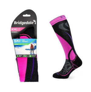 Skarpety Bridgedale SKI MW END LD black/pink L