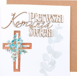 Kartka okolicznościowa Komunia - KRZYŻYK