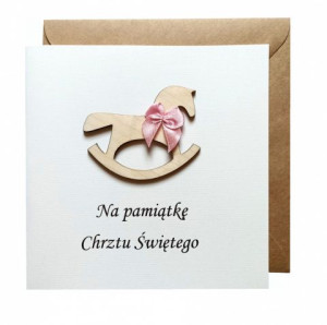 Kartka okolicznościowa Chrzest Święty KONIK RÓŻ
