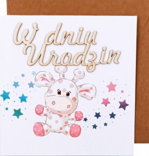 Kartka okolicznościowa urodziny ŻYRAFKA
