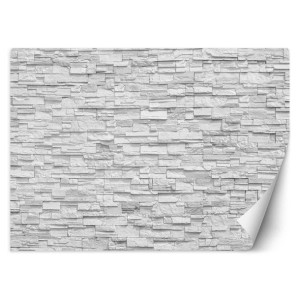 fototapeta, mur z białych kamieni - 200x140