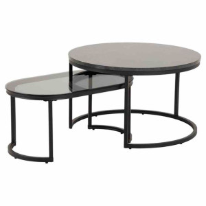 Table/coffe/act/poul/marble+black/42x70x70