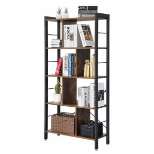 Bookcase/brown/black/74x30x154,5cm