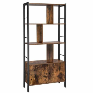Bookcase/rusticbrown/black/74x30x154,5cm