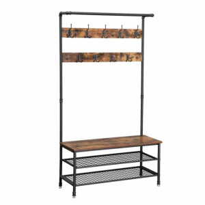 Clothesrack/brown/black/100x41,5x182cm