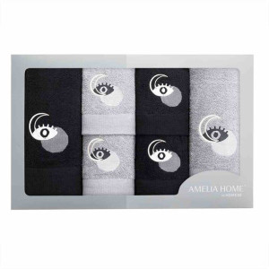 Towel/ah/mona/bla+sil/set30x50/2+50x100/2+70x140/2