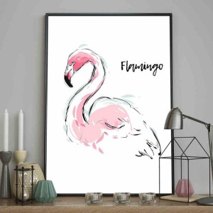 Poster/flamingo/aquarelle/40x50
