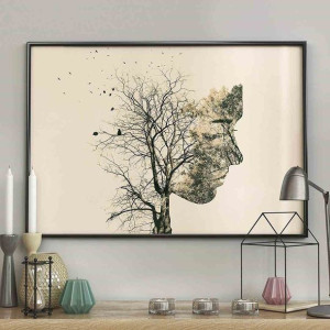 Poster/girl/silhouette/tree/70x100