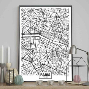 Poster/map/paris/40x50