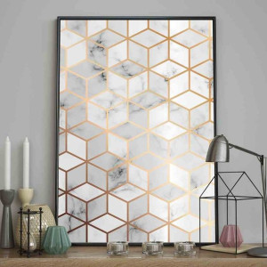 Poster/marble/cubes/40x50