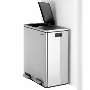 Trashcan/silver/58,6x32x65cm