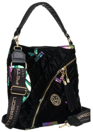 Pikowany shopper damski z tkaniny holograficznej — Peterson