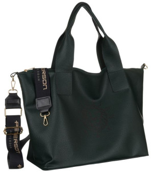 Trapezowy hobo bag z szerokim logowanym paskiem — Peterson