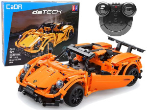 Klocki Konstrukcyjne Auto Sportowe Porsche Pomarańczowe 421 Elementów R/C